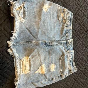 Forever 21 Light Blue Distressed Denim Shorts